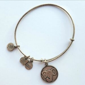 Alex and Ani Elephant Charm Bracelet Bangle Silver Charity Adjustable